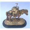 Image 1 : Isadore Bonheur (1827 - 1901), two piece cast gilt bronze model "Scottish pony bringing a stag of...