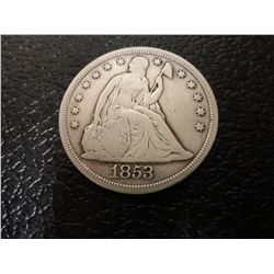 1853 SEATED DOLLAR/ lib ?