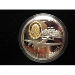 1990 CANADA $20 PIONEERS IN AVIATION SILVER PF