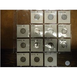 1900-12 LIBERTY "V" NICKELS 14 COINS