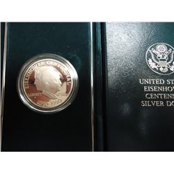 1990-P EISENHOWER CENTENNIAL PF SILVER DOLLAR