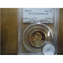 2004-S SACAGAWEA DOLLAR PCGS PR69 DCAM