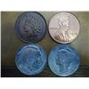 Image 1 : 4-3" COIN TOKENS 1877 IHC, 72-S LINCOLN & 13-S