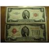 Image 1 : 1928-C & 53-C TWO DOLLAR US NOTES RED SEALS