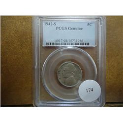 1942-S 35% SILVER JEFFERSON WAR NICKEL PCGS