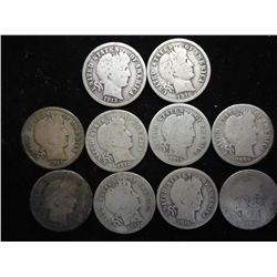 10 ASSORTED BARBER DIMES