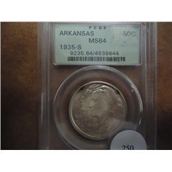 1935-S ARKANSAS COMMEMORATIVE HALF PCGS MS64