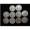 Image 1 : 10 ASSORTED 1930'S WASHINGTON SILVER QUARTERS