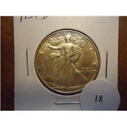 1939-D WALKING LIBERTY HALF DOLLAR (AU)