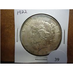 1922 PEACE SILVER DOLLAR