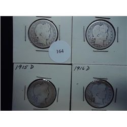 1908-D,14,15-D & 16-D BARBER QUARTERS