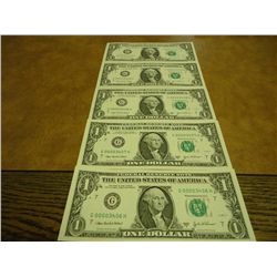 2003-A $1 FRN'S LOW CONSECUTIVE SERIAL 'S (UNC)