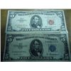 Image 1 : 1953-A $5 SILVER CERTIFICATE & 1963 $5 US NOTE