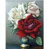 Image 1 : Irene Klestova - oil on board, 'The Last Roses of Summer', signed, 9.5ins x 7.5ins (See illustrat...