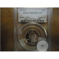 1977-S WASHINGTON QUARTER PCGS PR69 DCAM