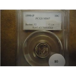 1999-P ROOSEVELT DIME PCGS MS67