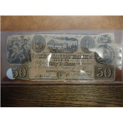 1854 MECHANICS BANK OF AUGUSTA $50