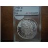 Image 1 : 1921-D MORGAN SILVER DOLLAR ACG MS65