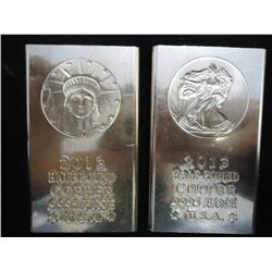 2 HALF POUND COPPER BARS (SOL & WLH)