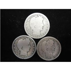 1906-O,07-O & 1899 BARBER QUARTERS