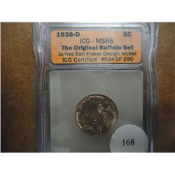 1938-D BUFFALO NICKEL ICG MS65