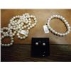 Image 1 : GENUINE FRESHWATER PEARL NECKLACE & EARRINGS AND