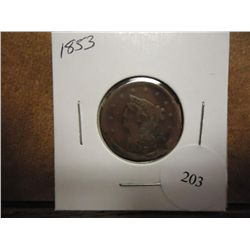 1853 US HALF CENT RIM BUMPS