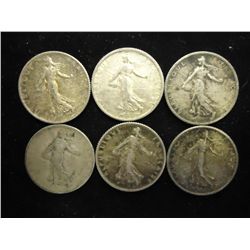 1914-1919 FRANCE SILVER 1 FRANCS .8052 OZ. ASW