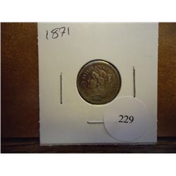 1871 THREE CENT PIECE (NICKEL)