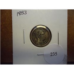 1883 HAWAIIAN DIME (EXTRA FINE) WITH OBV. DAMAGE