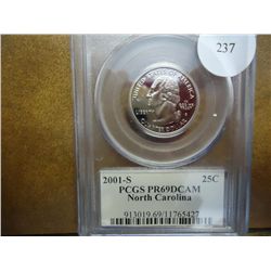 2001-S NORTH CAROLINA QUARTER PCGS PR69 DCAM