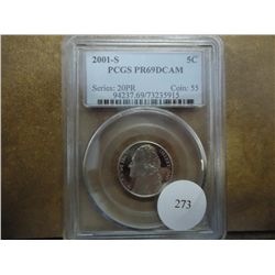 2001-S JEFFERSON NICKEL PCGS PR69 DCAM