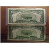 Image 2 : 1953 $5 SILVER CERTIFICATE & 1953 $5 US NOTE