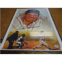 TED WILLIAMS AUTOGRAPHED 11X14 MAT WITH CERT.