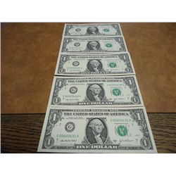 2003-A $1 FRN'S LOW CONSECUTIVE SERIAL 'S (UNC)