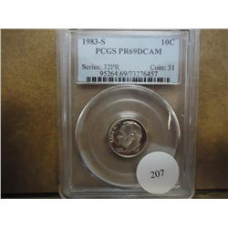 1983-S ROOSEVELT DIME PCGS PR69 DCAM