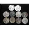 Image 1 : 10 ASSORTED 1940'S WASHINGTON SILVER QUARTERS