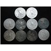 Image 2 : 10 ASSORTED 1940'S WASHINGTON SILVER QUARTERS