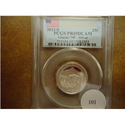 2011-S GLACIER NP QUARTER SILVER PCGS PR69 DCAM