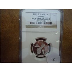 2009-S SILVER GUAM QUARTER NGC PF70 ULTRA CAMEO