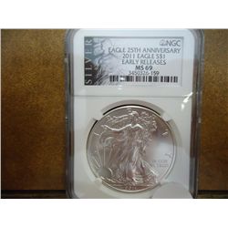 2011 25TH ANNIVERSARY AMERICAN SILVER EAGLE