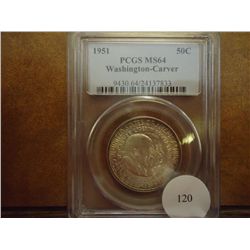 1951 WASHINGTON/CARVER HALF PCGS MS64