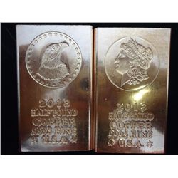 2 HALF POUND COPPER BARS (EAGLE & MORGAN)