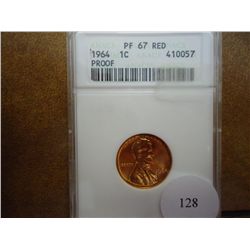 1964 LINCOLN CENT ANACS PF67 RED