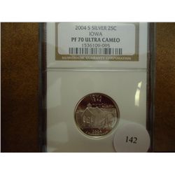 2004-S SILVER IOWA QUARTER NGC PF70 ULTRA CAMEO