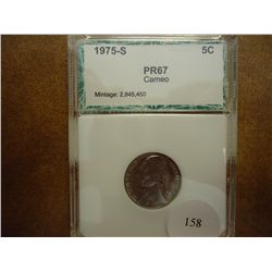 1975-S JEFFERSON NICKEL PCI PR67 CAMEO