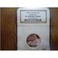 2006-S SILVER NEBRASKA QUARTER NGC PF70