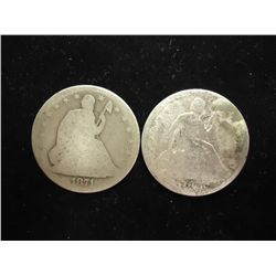 1871-S & 1876 SEATED LIBERTY HALF DOLLARS