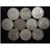 Image 1 : 10 ASSORTED 1939-46 GREAT BRITAIN SILVER 6 PENCE