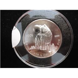 2006 CANADA 1/2 OUNCE SILVER WOLF (PF LIKE)